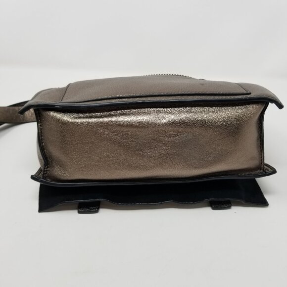 VIA SPIGA Bronze Metallic Leather Crossbody Bag w/ Adjustable Strap - Picture 13 of 16